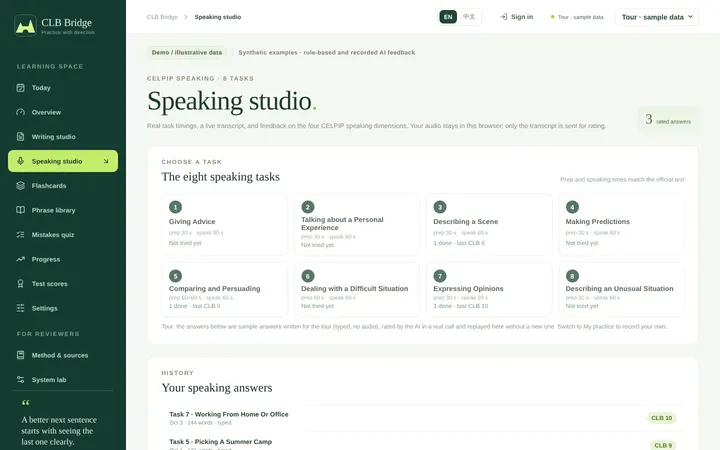 Speaking studio: the eight speaking tasks